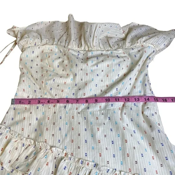 Red Carter Anthropologie Strapless Ruffled Asymmetrical Dress women’s Size L - Picture 12 of 16